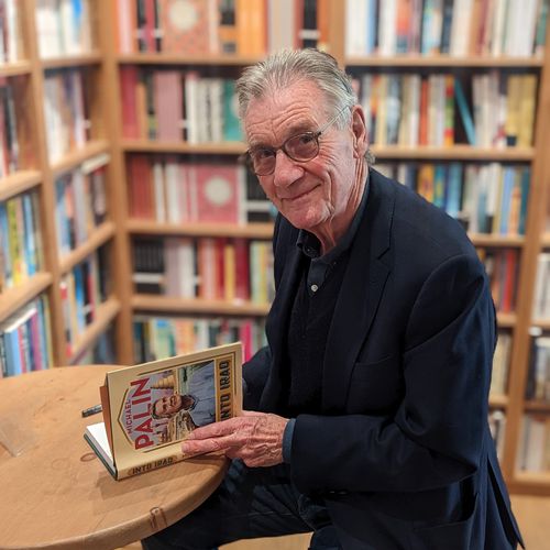 Michael Palin signing his books